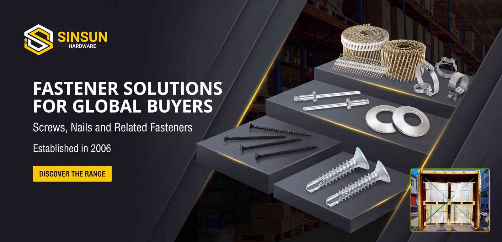 Sinsun Hardware global fastener supplier — screws, nails, wires and rivets