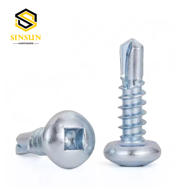 Square drive pan head self drilling screws