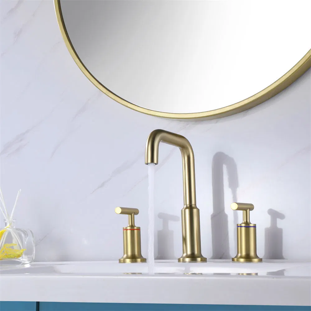 Elegant Brushed Gold Bathroom Faucet with Ceramic Cartridge