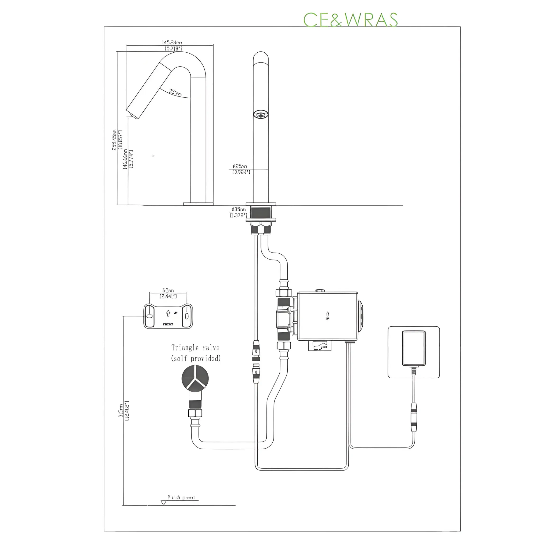 Non-Contact Microwave Chrome Sensor Faucet Chrome Plated Touchless Bathroom Faucet
