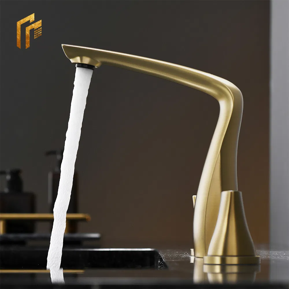 Factory Directly Price 2025 CE Bathroom Single Hole Single Handle Brushed Gold Brass Lavatory Bathroom Basin Water Sink Mixer Sanitary Ware Faucet Tap