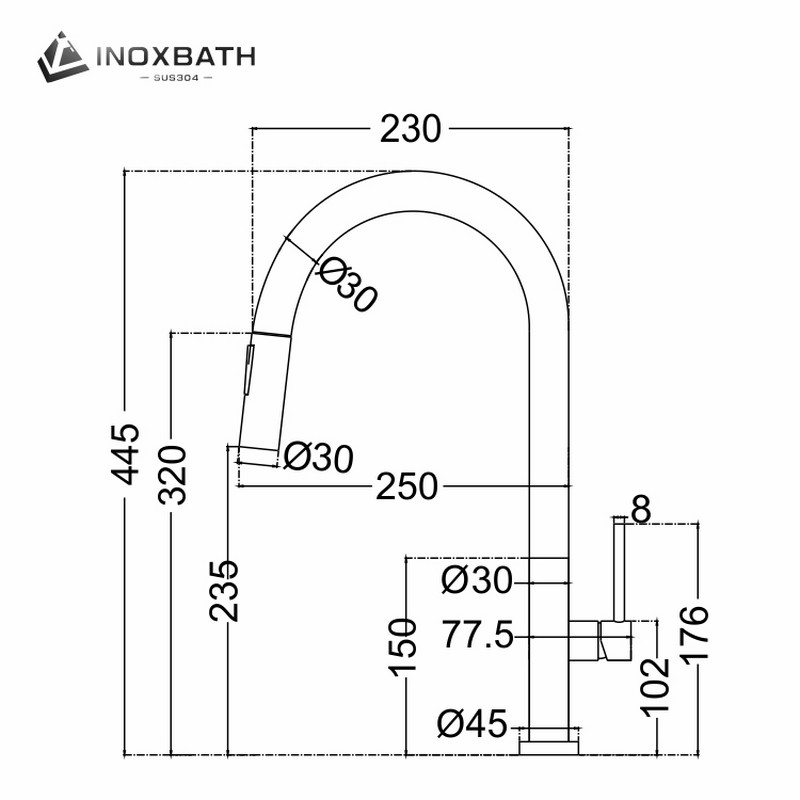 High-Quality Pull Down Stainless Steel Cold Kitchen Faucet with Drip-Free Function