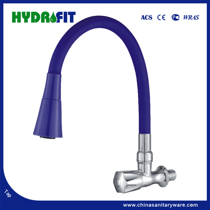 Factory Manufacture Plastic Chrome White Black Color Kitchen Sink Bathroom Basin Plastic Mixer Faucet Bibcock Cold Tap (FTP200-145A)