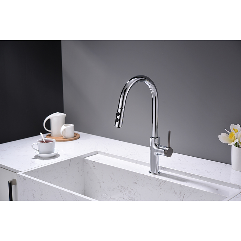 High Quality Single Handle Pull-Down Deck Mounted Kitchen Faucet Tap