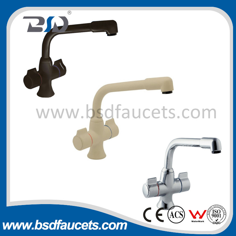 Modern Bathroom Kitchen Sink Mixer Tap White Painted