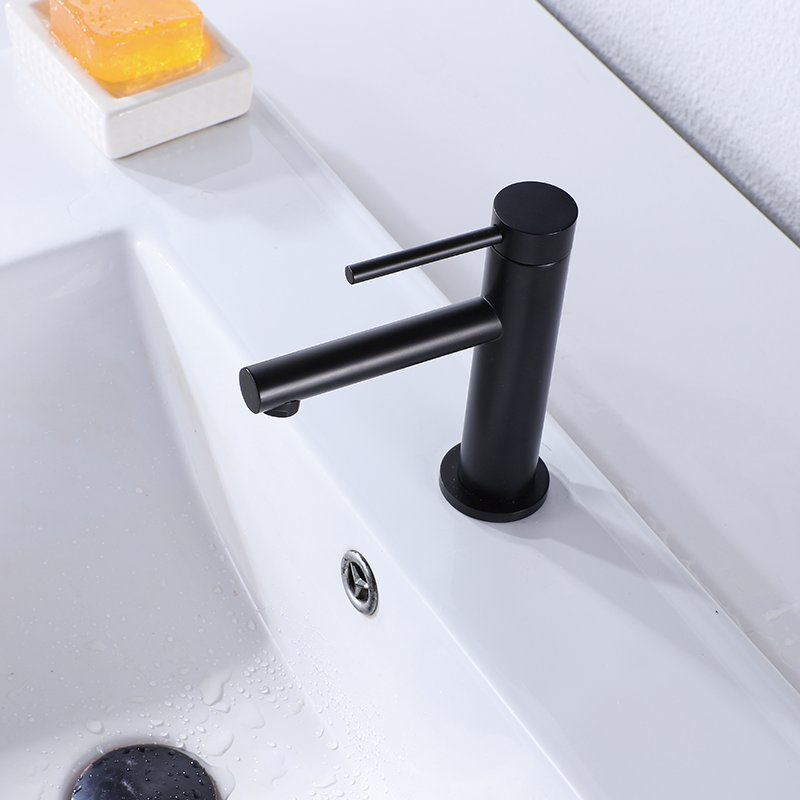Brushed Gold Finished Hot and Cold Water Supply Tap Wall Mounted 2 Holes Brass Bathroom Faucet Mixer