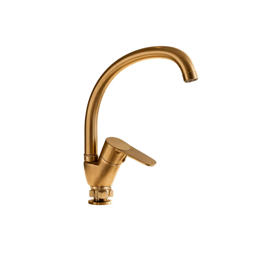 Commercial Single-Rod Cold and Hot Water Brass Kitchen Basin Faucet