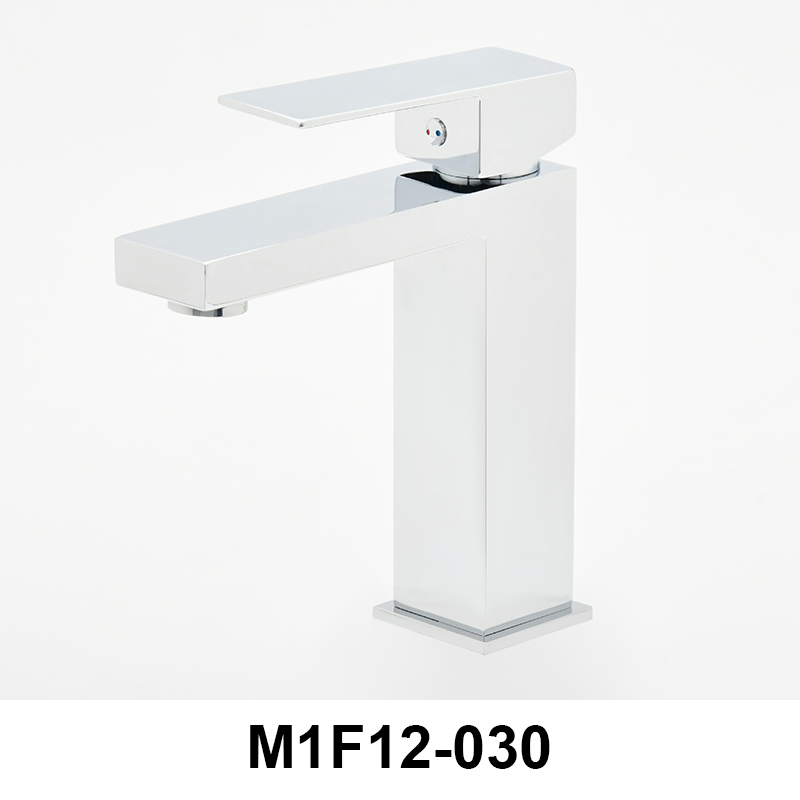 Sanipro Luxury Chrome SUS304 Lavatory Water Tap Hot Cold Mixer Taps Stainless Steel Bathroom Sink Square Basin Faucets