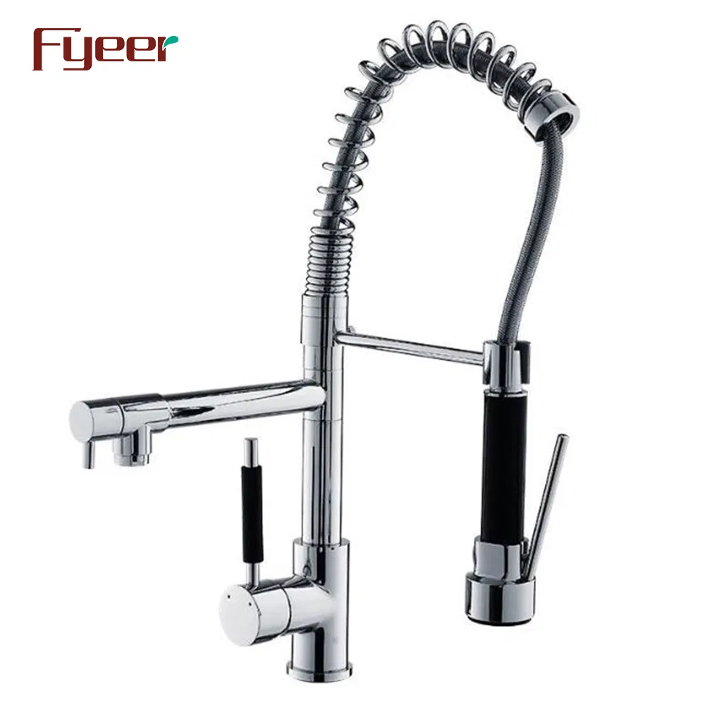Fyeer Factory Price Chrome Plated Kitchen Sink Faucet with Pull Down Spray
