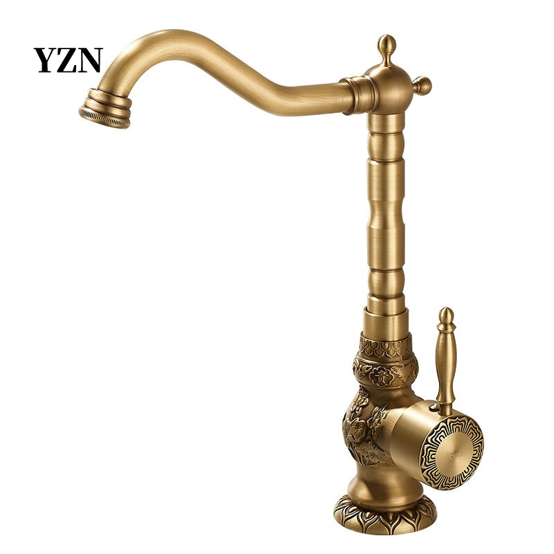 Vintage All-Copper Hot and Cold Bathroom Faucets