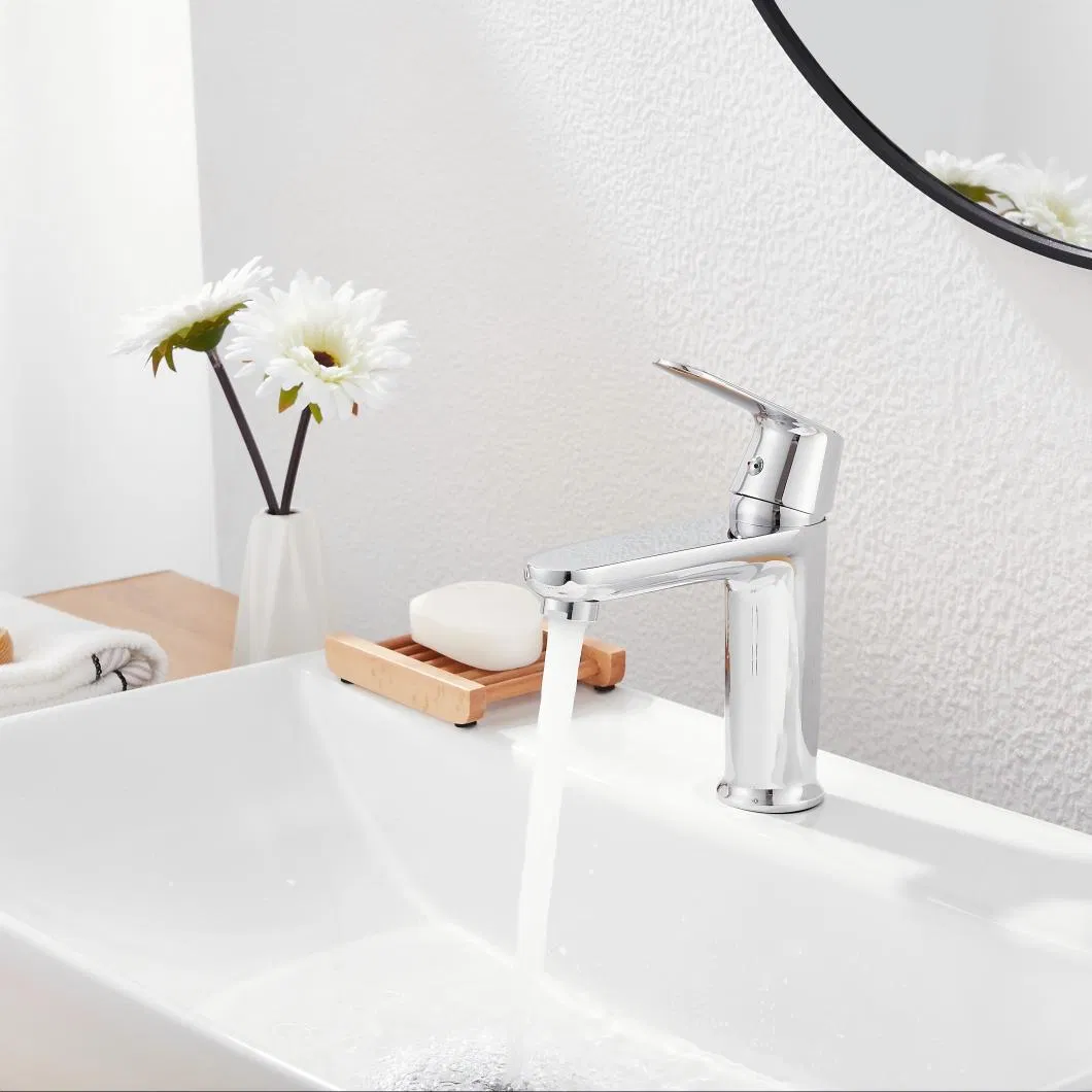 Huadiao Economical Deck Mounted Bathroom Basin Faucet Mixer Sanitary Ware Water Tap