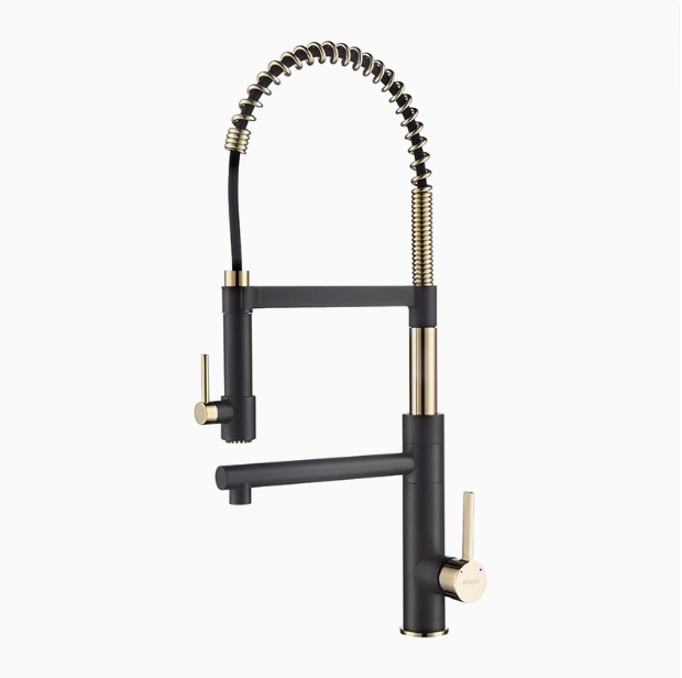 Modern Kitchen Faucet with Grey Pull-out Type Cold and Hot Water Faucet