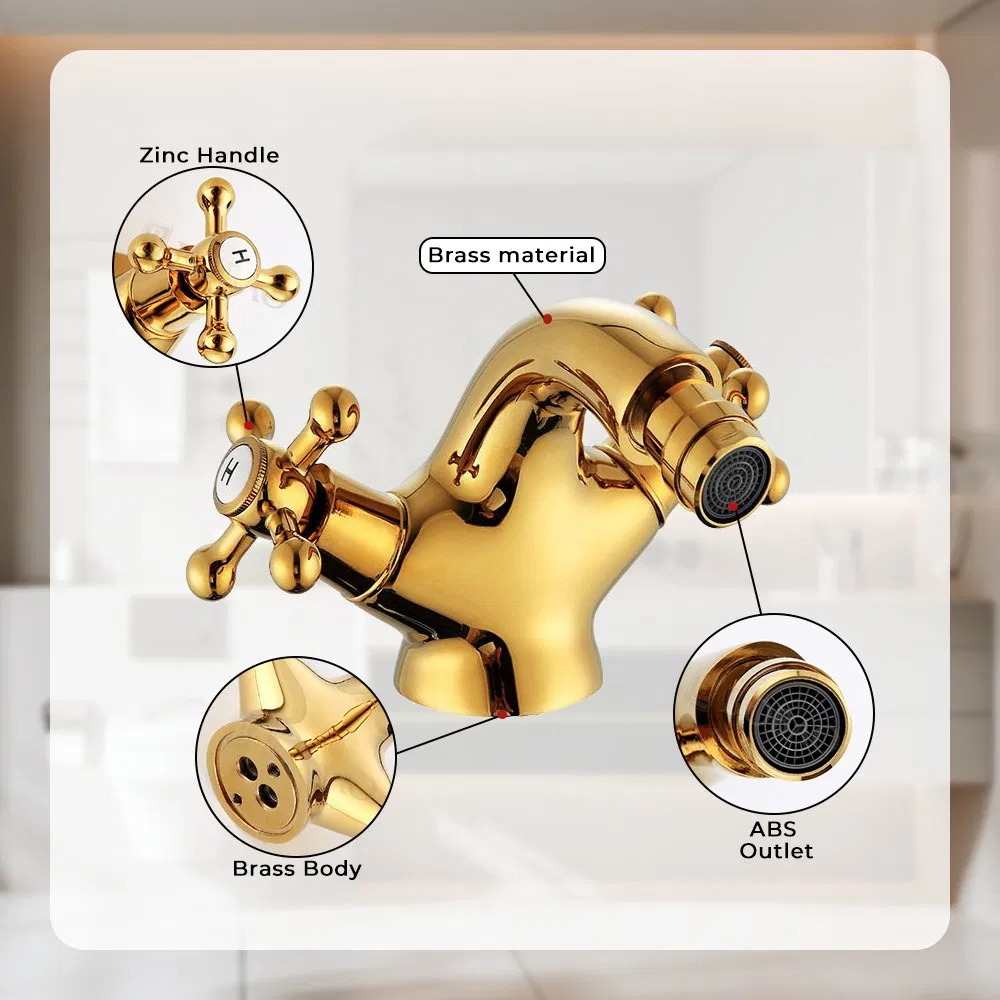 Deck Mounted Dual Handle Vanity Wash Room Water Taps Bathroom Luxury Black Color Brass Basin Faucet