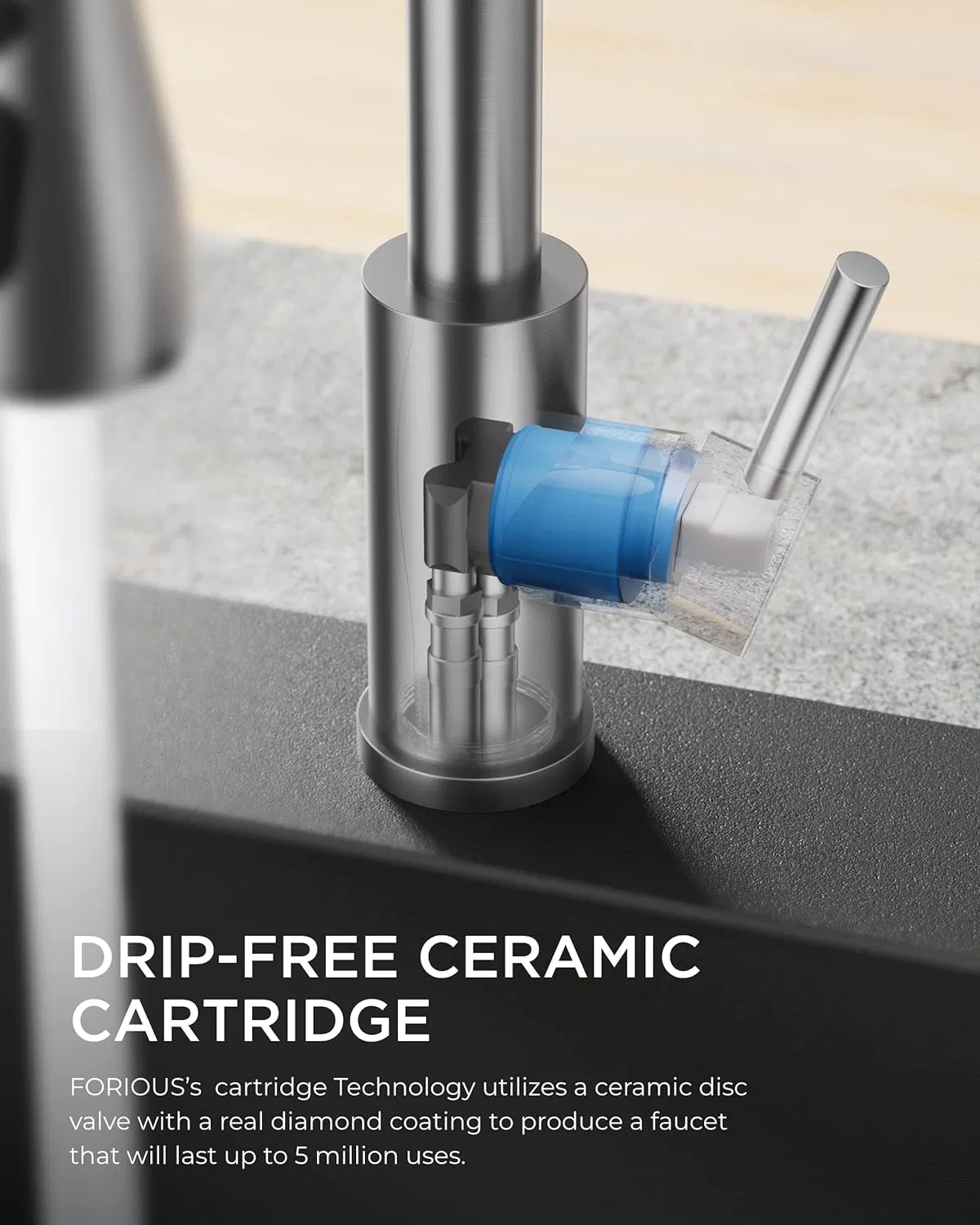 Best Selling 360 Degree Rotating Stainless Steel Kitchen One Key Stop Faucet Single-Hole Modern Pull-Down Spray Faucet