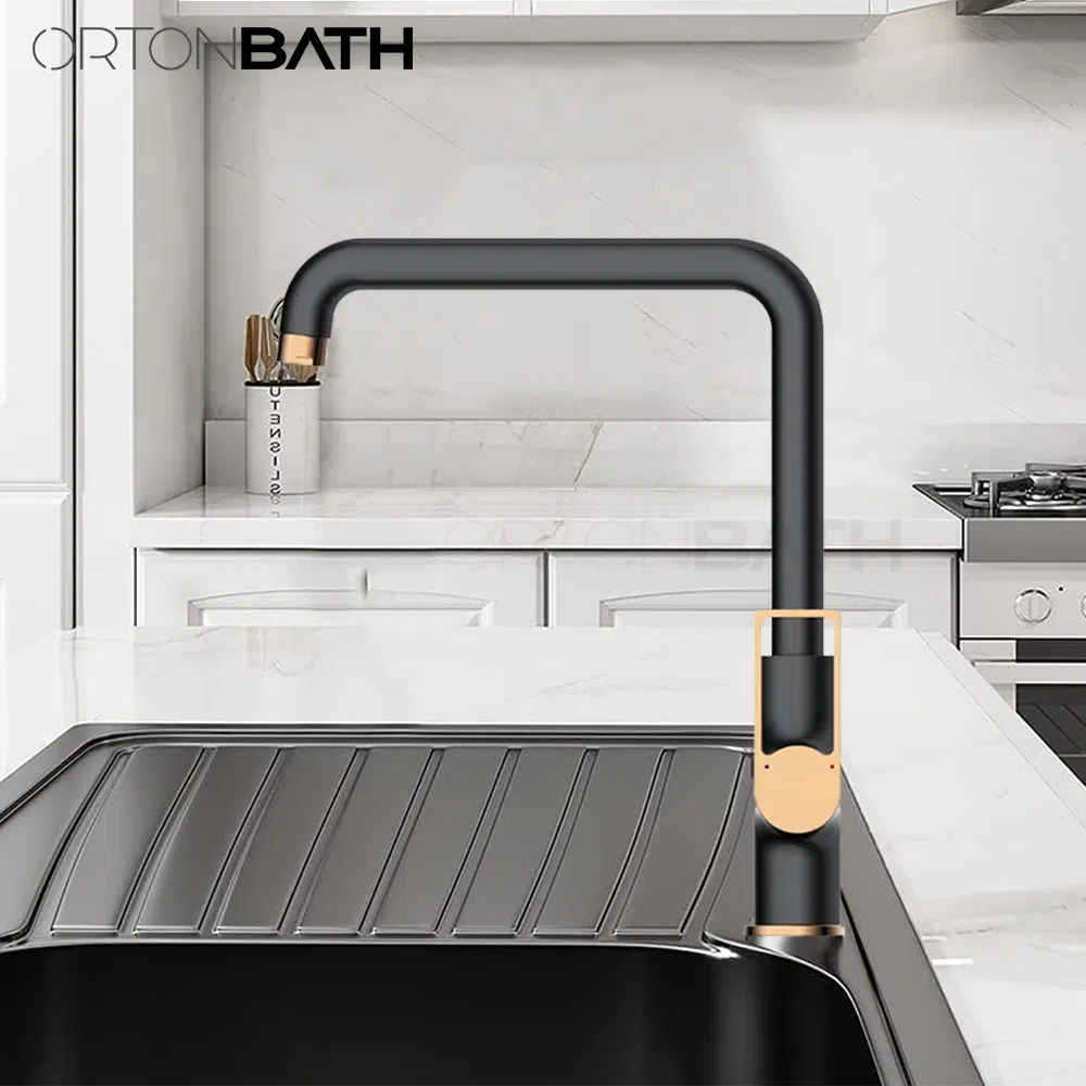 Ortonbath Faucet Junction Matte Black Kitchen Faucet Black, Kitchen Faucets with Pull Down Sprayer, Kitchen Sink Faucet, Faucet for Kitchen Sink