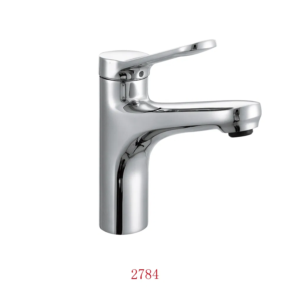 Deck Mounted Chrome Basin Tap Bathroom Sink Mixer Brass Material Basin Faucet with Single Handle