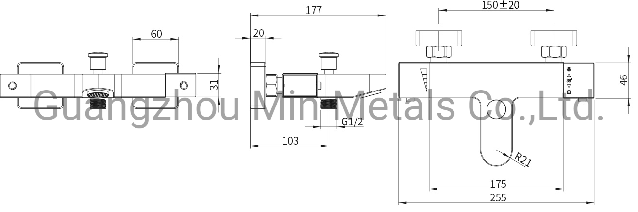 China Factory New Design Brass Shower Mixer Thermostatic Faucet (609)