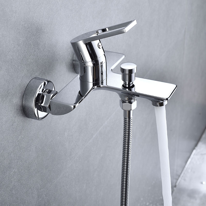 Bathroom Appliances Chrome/Black Thermostatic Bathtub Faucet Set with Honeycomb Bubble Nozzle