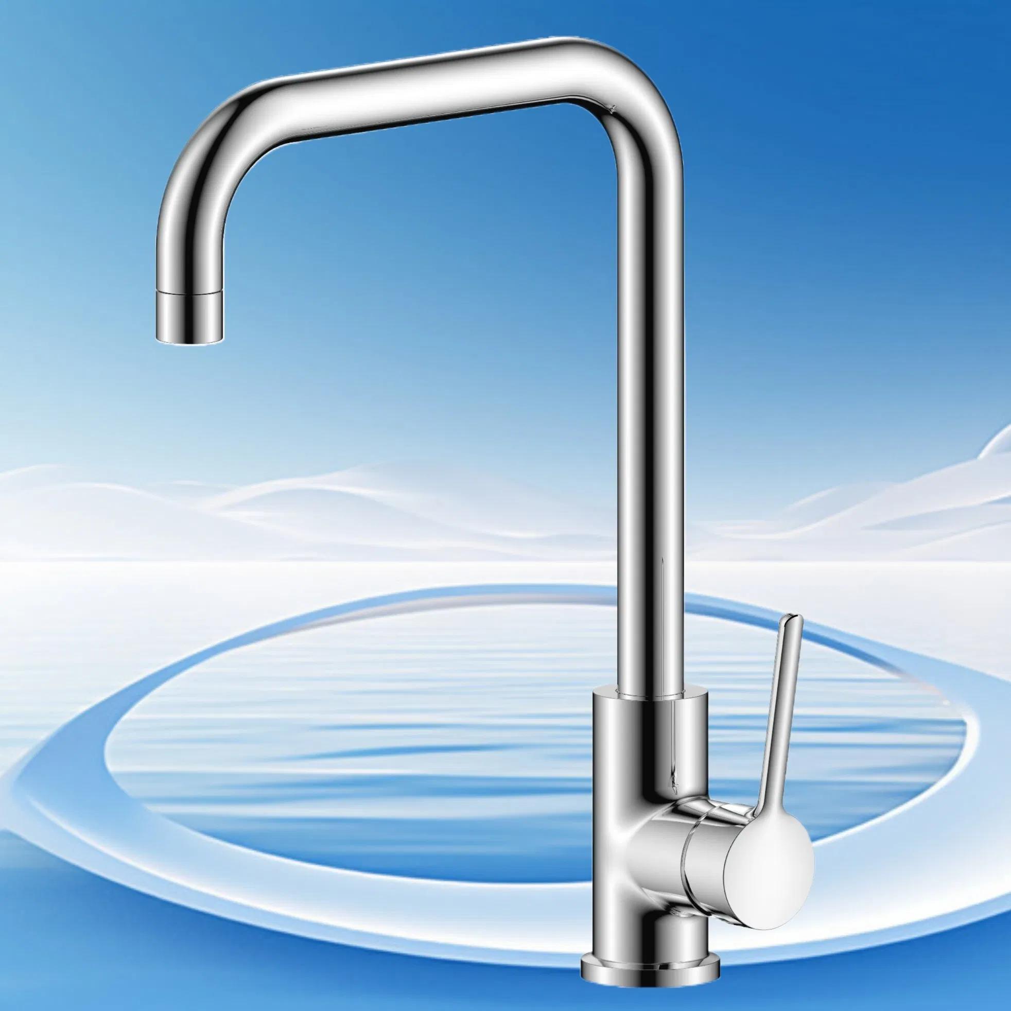 Bathroom Single Lever Ceiling Custom Commercial High Mixer Tall Art Basin Faucet for Basin