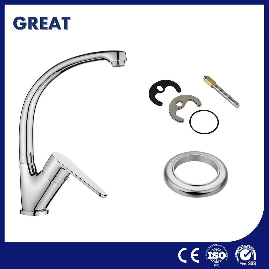 Great Kitchen Faucet Factory High-Quality Industrial Kitchen Faucets Gl319A93 Chrome Deck-Mounted Kitchen Faucet Built China to Last Water Saving Kitchen Faucet