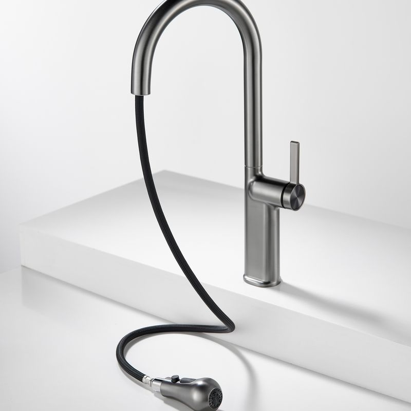 Commercial Gourmet Pull-Down Kitchen Mixer Faucet 3-Way Deck Mount