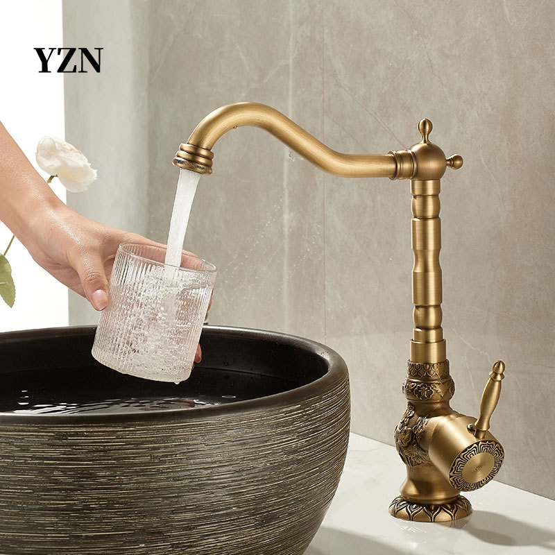 Vintage All-Copper Hot and Cold Bathroom Faucets