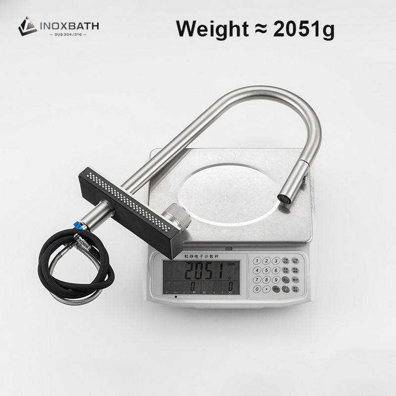 Factory Price 304 Stainless Steel Pull Down Kitchen Faucet Rainll Flow Pull out with 2 Water Spray Button