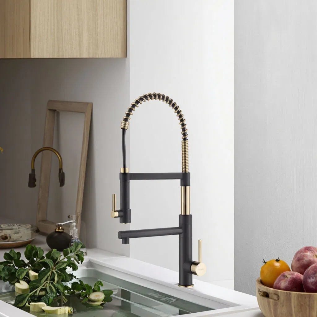 Modern Kitchen Faucet Grey Pull-out