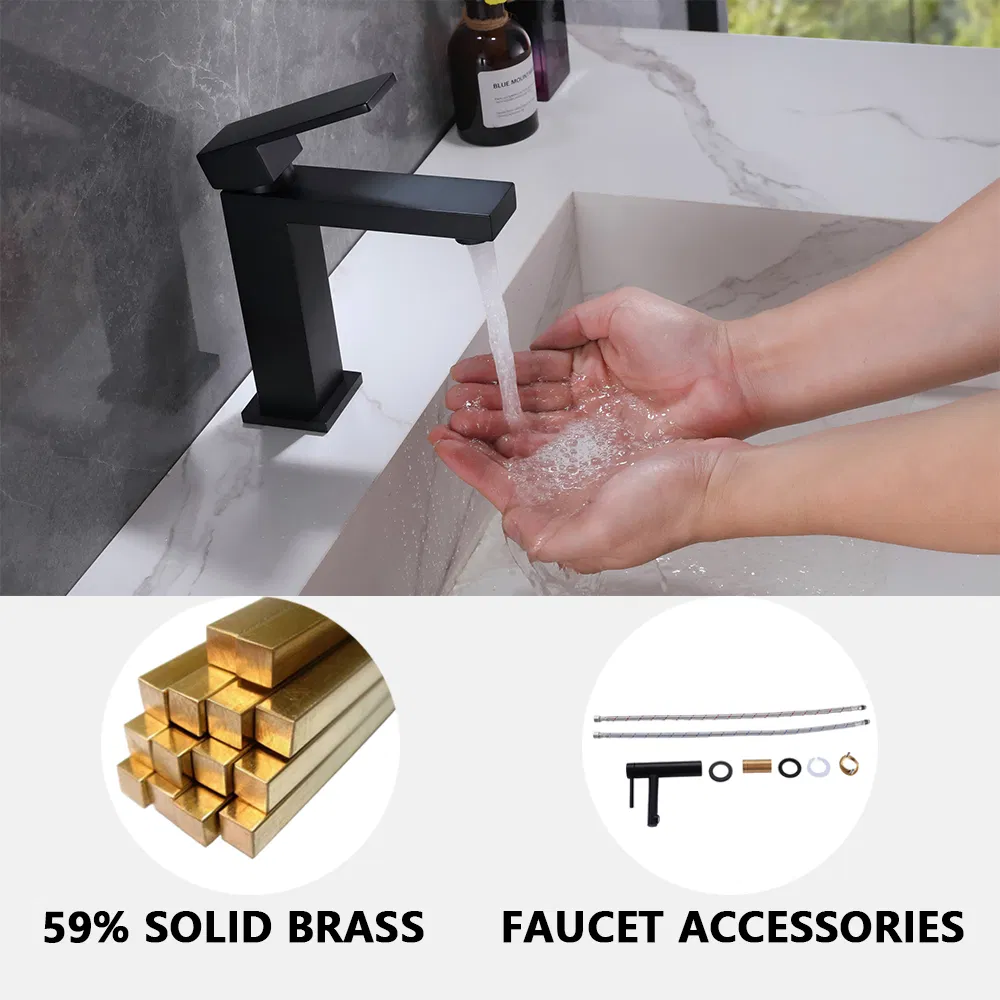 Sanitary Ware Single Hole Modern Brushed Gold Waterfall Bathroom Wash Basin Water Sink Mixer Taps Washing Brass Faucet