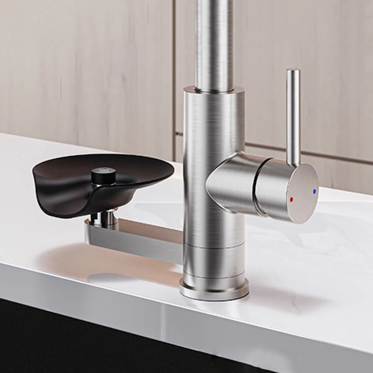 2026 High-Pressure Pull-out Kitchen Faucet - Integrated Cup Washer &amp; Glass Rinser