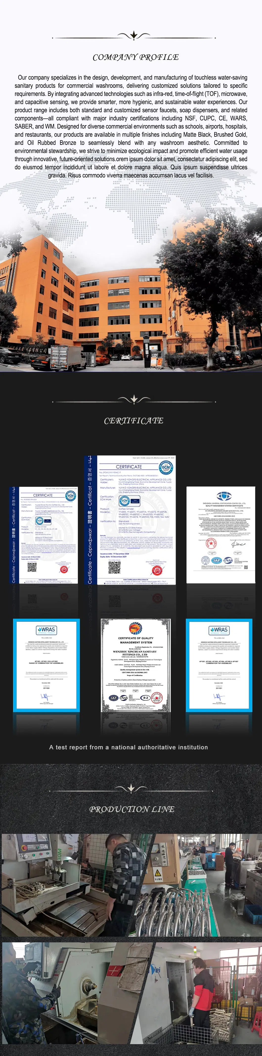 Copper Spout Sensor Faucet and Sensor Soap Dispenser