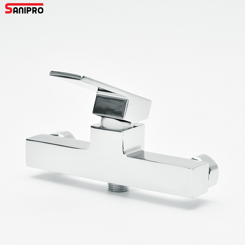 Sanipro Wall Mounted Square Brass Bathroom Mixing Valve Bath Hot and Cold Shower Mixer Taps Faucet