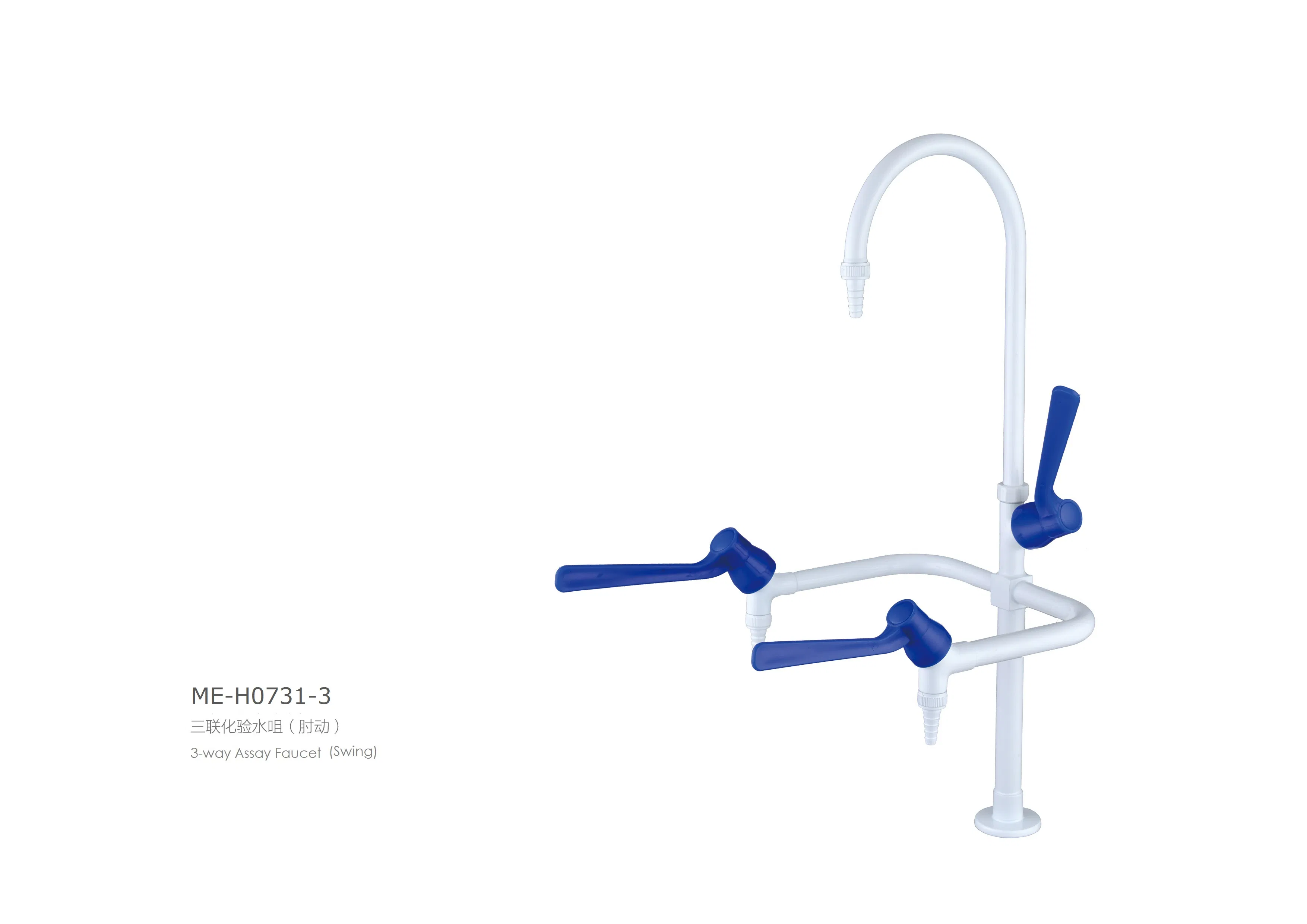 Laboratory Bench-Mounted 3-Way Hot and Cold Water Faucet