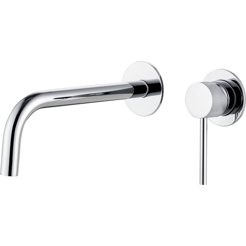 Stainless Steel 304 Wall Mounted Double-Hole Basin Faucet Hot &amp; Cold Water Mixer Metered Faucets for Bathroom Use