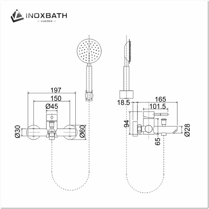 Premium Stainless Steel Wall Faucet Bathtub Watermark Approved