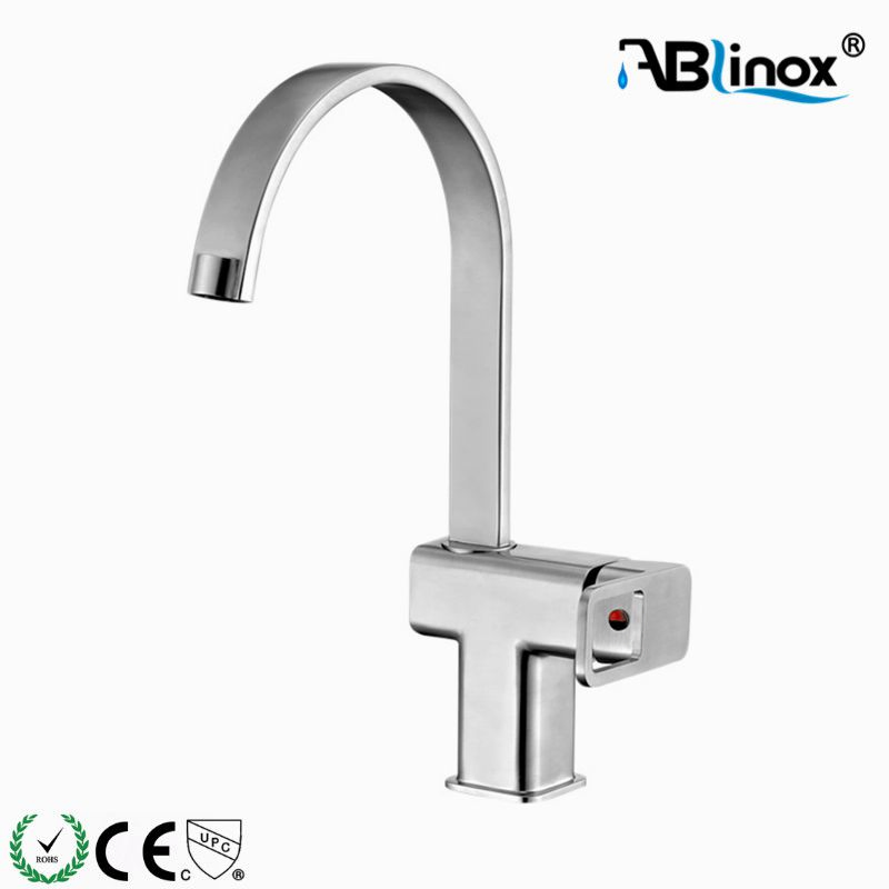 Single Handle Stainless Steel 304 Kitchen Faucet Long Neck Sink Mixer Tap