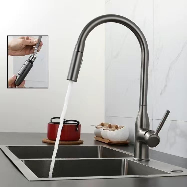 360 Swivel Stainless Steel Kitchen Faucet Kitchen Faucet with Pull-out Sprayer