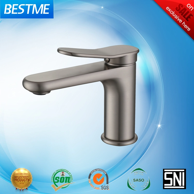 5 Year Gurrantee Sanitary Ware Bathroom Mixer Deck Mounted New Color Gun Gray Basin Faucet (BM-B15039S)