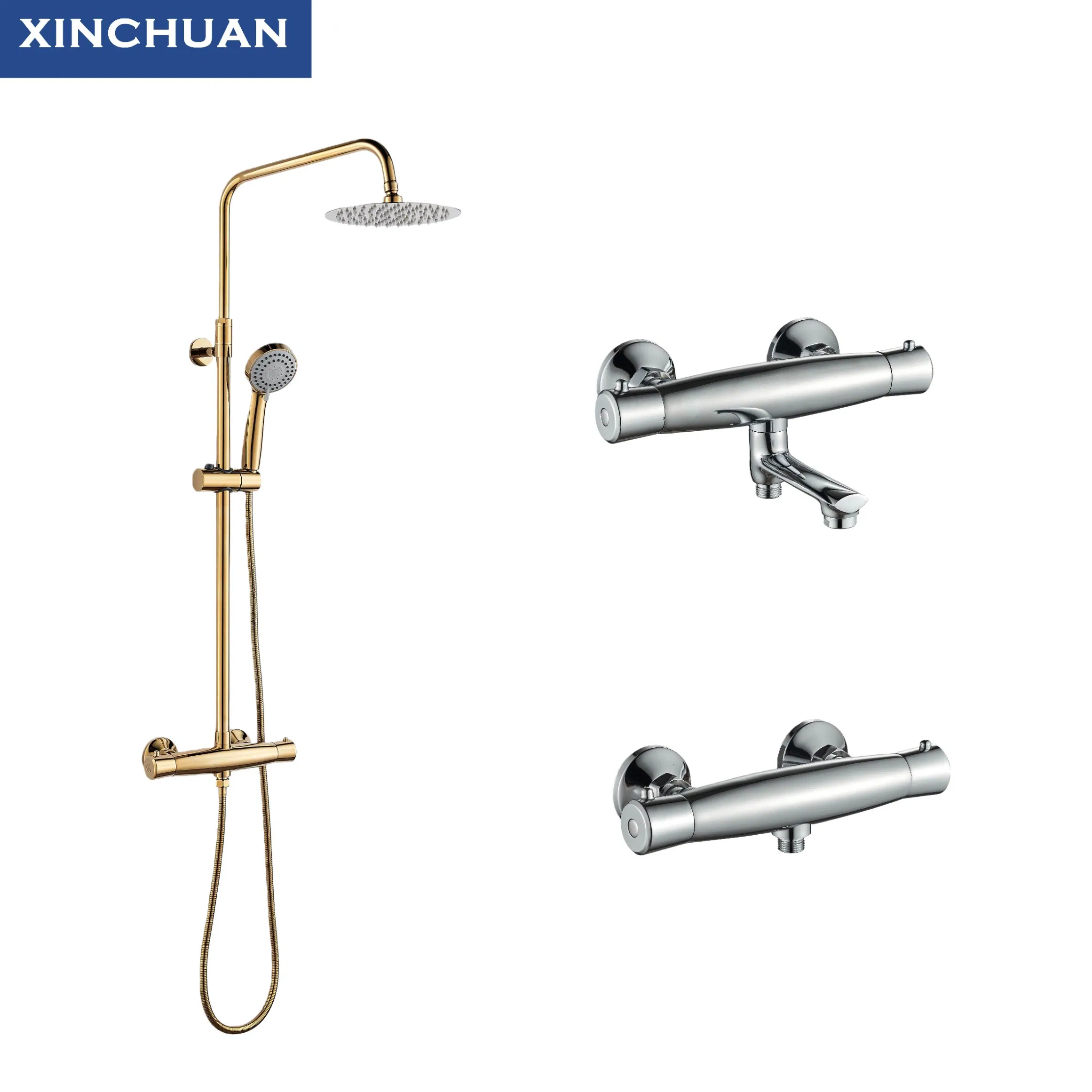 Modern Bathroom Renovation Matte Black Bathtub and Rainfall Shower Set Thermostatic Faucet