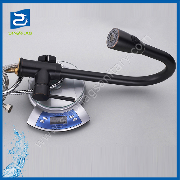 Pull out Brass Kitchen Water Mixer Sink Faucet Tap