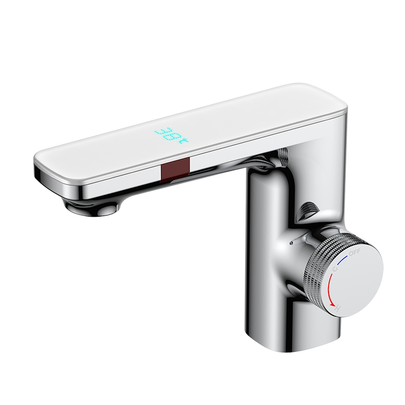 New Touchless Automatic Sink Sensor Tap Smart Washroom Basin Bathroom Mixer Faucet with Digital Display