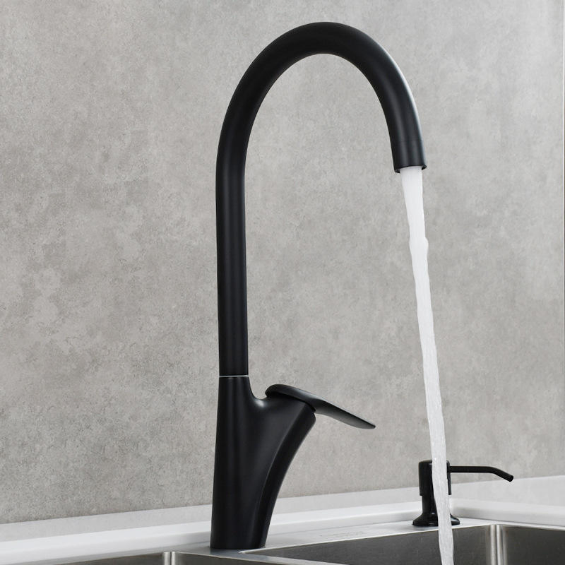 Matte Jet Black High-Arc Kitchen Faucet