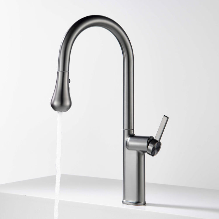 Commercial Gourmet Pull-Down Kitchen Mixer Faucet 3-Way Deck Mount