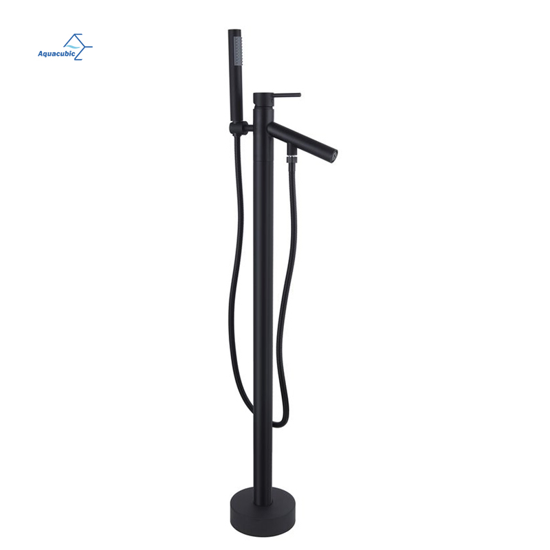 Professional OEM ODM Single Handle Matte Black Freestanding Tub Faucet Standing Shower Tap