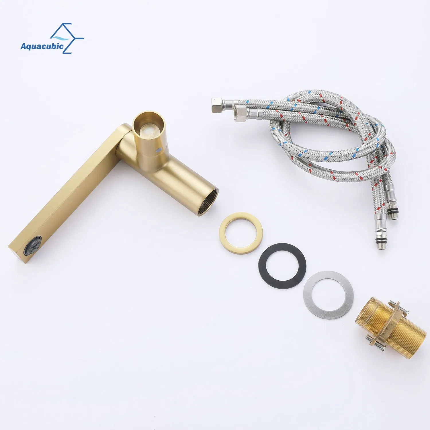 Luxury Unique Design Gold Finished Brass Wash Basin Faucet Hot Cold Bathroom Faucets