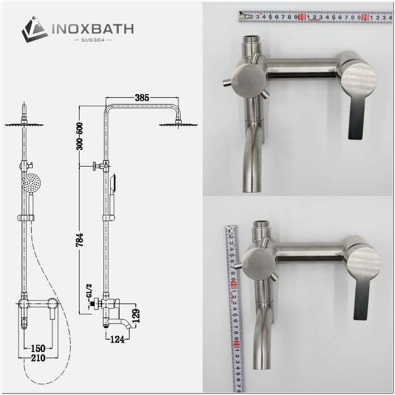 Stainless Steel Shower Faucet Bathroom Fixture Set Watermark Compliance Direct
