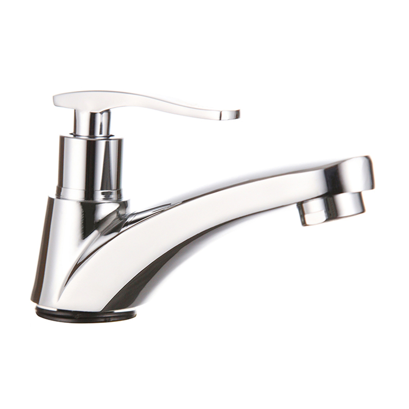 Single Handle Cold Water Tap Chrome Plated Bathroom Zinc Alloy Basin Faucet