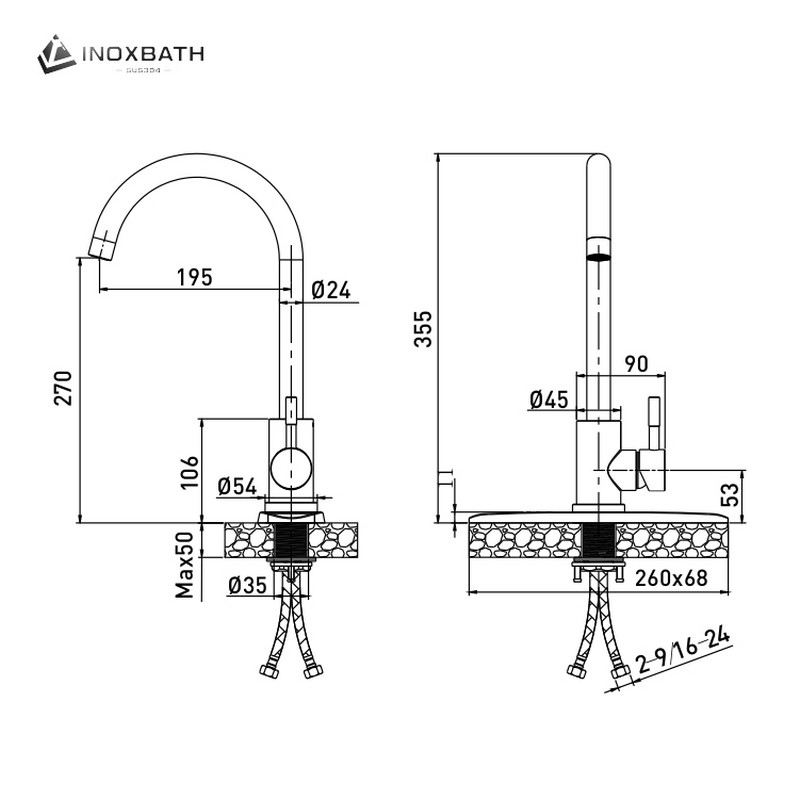 High Quality Ceramic Cartridge 304 Stainless Steel Faucet Mixer Water Kitchen Tap