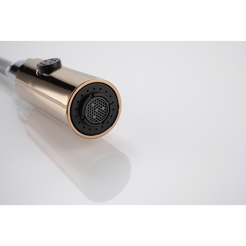 Elegant Smooth Lines Brass Pull Down Kitchen Faucet Tap for Hot &amp; Cold Water