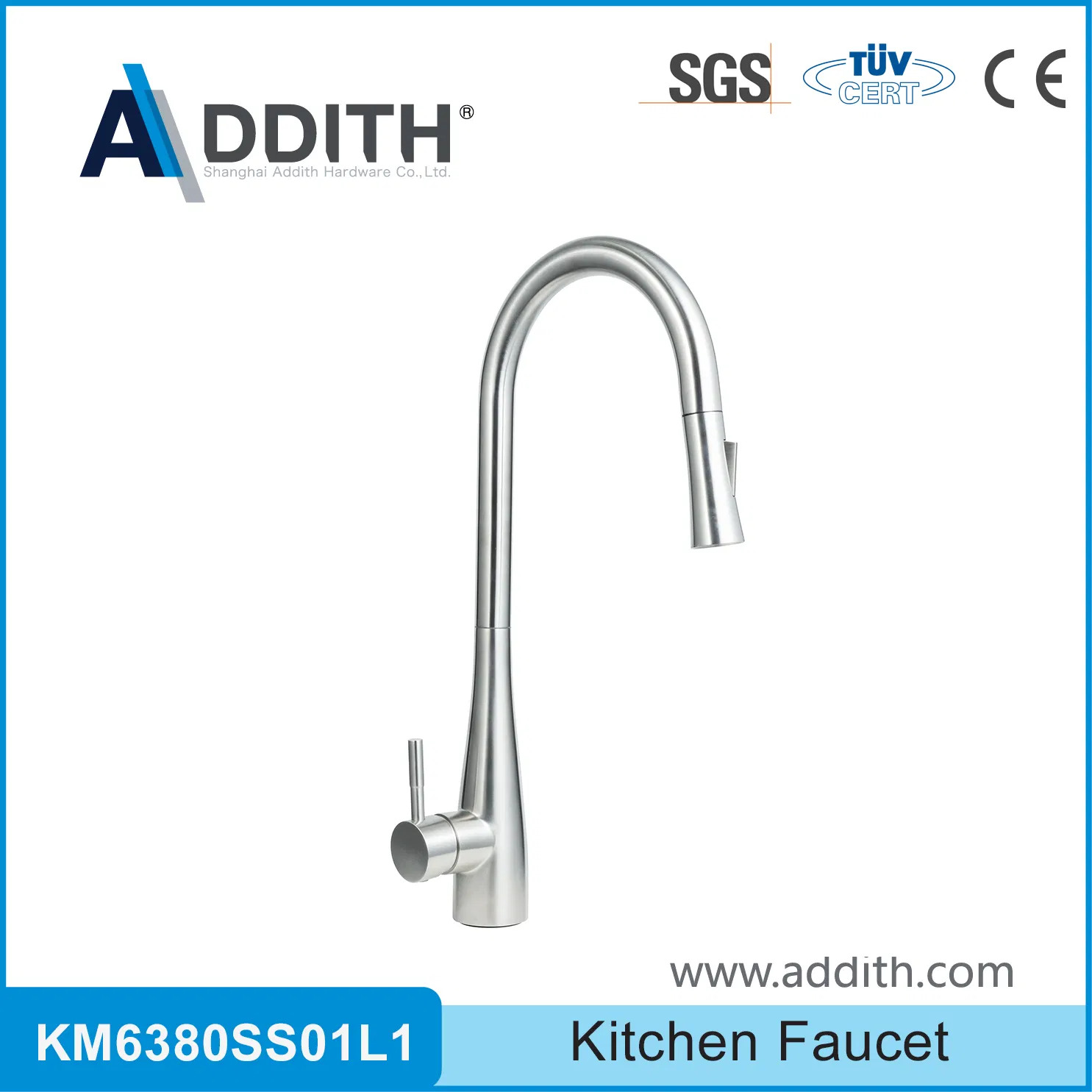 SUS304 Pull-out Kitchen Faucet with POM Aerator Sedal Ceramic Cartridge